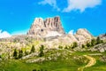 Monte Averau mointain in Dolomites, northern Italy Royalty Free Stock Photo