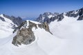 Monte Bianco massif in Alps ,Courmayeur ,Aosta Valley ,Italy Royalty Free Stock Photo