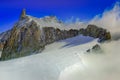 Monte Bianco, Mont Blanc landscape and Dent du Geant, Aosta Valley, Italy Royalty Free Stock Photo