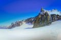 Monte Bianco, Mont Blanc landscape and Dent du Geant, Aosta Valley, Italy Royalty Free Stock Photo