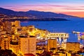 Monte Carlo cityscape colorful evening view from above