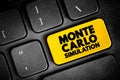 Monte Carlo Method - mathematical technique that allows people to quantitatively account for risk in forecasting and decision- Royalty Free Stock Photo