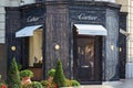 Cartier jewelry luxury store with black marble facade in Monte Carlo, Monaco
