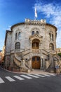 Monte Carlo, Monaco, 10/05/2019: Historic round brick building in the old town. Close-up.