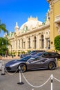 MONTE-CARLO, MONACO - JUN 2017: gray FERRARI 488 Tipo F142M in La Condamine, Monte-Carlo, Monaco, Cote d `Azur, French Riviera