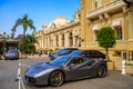 MONTE-CARLO, MONACO - JUN 2017: gray FERRARI 488 Tipo F142M in La Condamine, Monte-Carlo, Monaco, Cote d `Azur, French Riviera