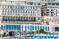 Monte Carlo, Monaco - June 21, 2018. Detail of buildings with windows