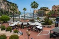 MONTE CARLO, MONACO - JUNE 04, 2019: Fontvielle Harbour, Monaco, on the French Riviera