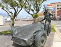 Monte-Carlo, Monaco - June 13, 2014: Juan Manuel Fangio Monument at the Grand Prix circuit in Monaco