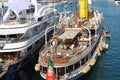 Vintage Luxury Sailboat In The Monte-Carlo Harbour of Monaco