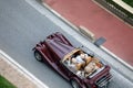 Aerial View Of A Vintage Morgan Plus 4 Classic British Convertib Royalty Free Stock Photo