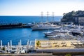 Monte Carlo, Monaco 29.11.2020 Sailing boats yachts and modern vessels in port on seascape background Royalty Free Stock Photo