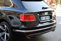 Luxury Black SUV Bentley Bentayga In Monaco - Rear View Royalty Free Stock Photo