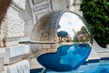 Monte Carlo, Monaco - September 23, 2018: Reflection world famous Monte Carlo casino in Monaco in big mirror ball Royalty Free Stock Photo