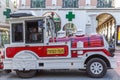 Monte Carlo, Monaco, 10/05/2019: Tourist steam train on a city street. Close-up