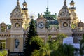 Monte Carlo, Monaco 29.11.2020 View at the entrance doors to casino in Monte Carlo, Monaco with Christmas fir tree Royalty Free Stock Photo