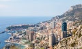 Monte Carlo - panoramic view of the city. Monaco port and skyline Royalty Free Stock Photo