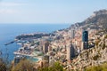 Monte Carlo - panoramic view of the city. Monaco port and skyline Royalty Free Stock Photo