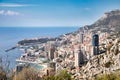 Monte Carlo - panoramic view of the city. Monaco port and skyline Royalty Free Stock Photo