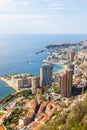 Monte Carlo - panoramic view of the city. Monaco port and skyline Royalty Free Stock Photo