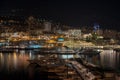 Monte Carlo and Port Hercules in the night Royalty Free Stock Photo