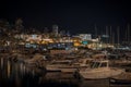 Monte Carlo and Port Hercules in the night Royalty Free Stock Photo