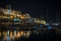 Monte Carlo and Port Hercules in the night Royalty Free Stock Photo