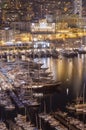 Monte Carlo port at night Royalty Free Stock Photo