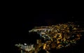 Monte Carlo in View of Monaco at night on the Cote d`Azur, France. Royalty Free Stock Photo