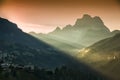 Monte Civetta in morning light, Dolomites, Alps, Italy Royalty Free Stock Photo