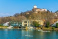 Monte dei Cappuccini e Chiesa di Santa Maria al Monte reflecting on the river po in turin - torino...IMAGE Royalty Free Stock Photo