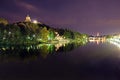 Monte dei Cappuccini reflecting in the river Po, Turin, Italy Royalty Free Stock Photo