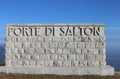 Monte Grappa, VI, Italy - December 8, 15: Commemorative text on