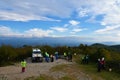 Monte Lanaro, Italy - November 13 2022: View from the top of Monte Lanaro mountain in Friuli Venezia Giulia region