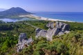 Monte Louro and the As Xarfas lagoon in Galicia Spain