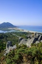 Monte Louro and the As Xarfas lagoon in Galicia Spain