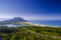 Monte Louro and the As Xarfas lagoon in Galicia Spain