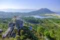 Monte Louro and the As Xarfas lagoon in Galicia Spain