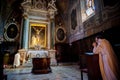 MONTE OLIVETO, TUSCANY. The Baroque interior and frescoes of the Abbey of Monte Oliveto Maggiore is. Near Siena. Italy.