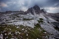 Monte Paterno at cloudy evening