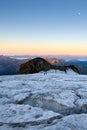 Monte Rosa, the Alps - glacier cravasses Royalty Free Stock Photo