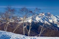 Monte rosa glacier from mottarone bright sunny day