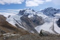 The Monte Rosa massif - Swiss north-western face from the Gornergrat Royalty Free Stock Photo