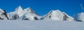 Monte Rosa massiv, Lyskamm panorama, glacier walk and climb in the Alps Royalty Free Stock Photo