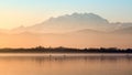 Monte Rosa at the sunset with pastel colors Royalty Free Stock Photo