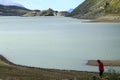 Monte Spluga reservoir, lake on the Spluegen Pass