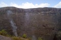 Fumaroles in the crater of the Mount Vesuvius near Naples