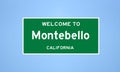 Montebello, California city limit sign. Town sign from the USA. Royalty Free Stock Photo