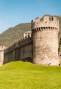 Montebello Castle located on a rocky hilltop east of town Bellinzona, Switzerland