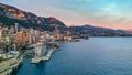 Montecarlo. Aerial view of Monaco skyline at sunset Royalty Free Stock Photo